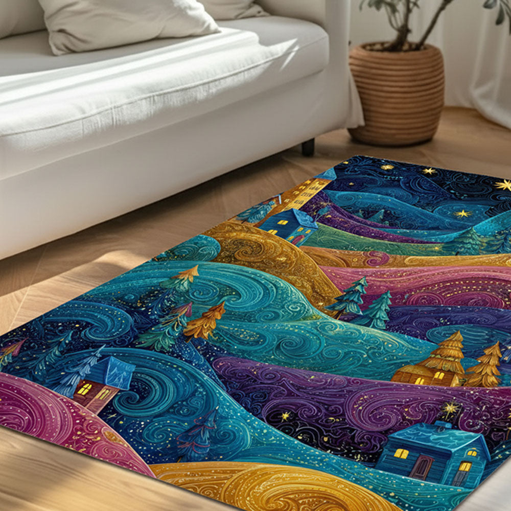Non-slip Premium Area Floor Rug: Fantasy Landscape Art Rug Cozy Home Decor for Living Room Bedroom
