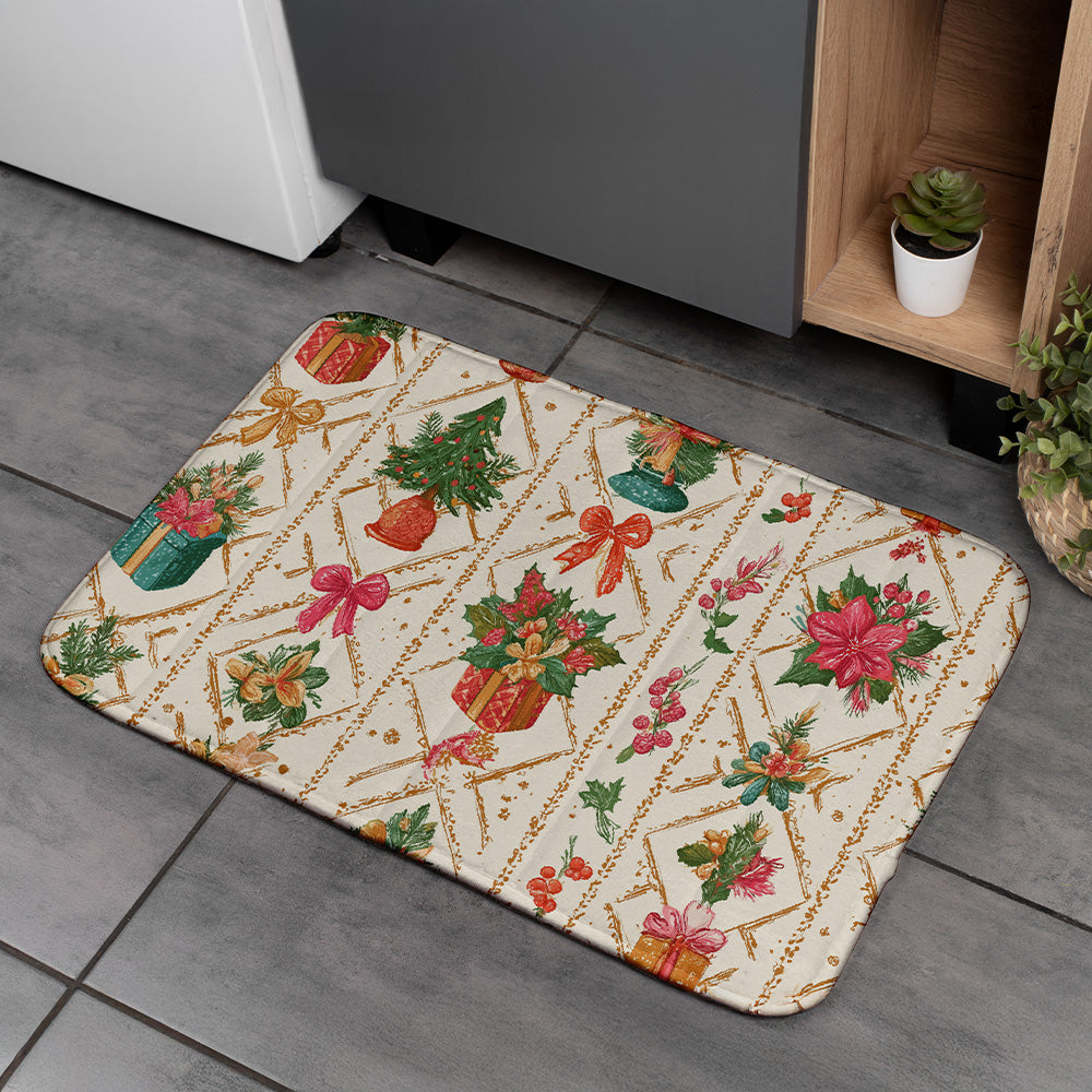 Non Slip Floor Mat Rug: Christmas Anti Skid Holiday Mat, Festive Home Décor Rug, Cozy Seasonal Comfort for Winter Homes