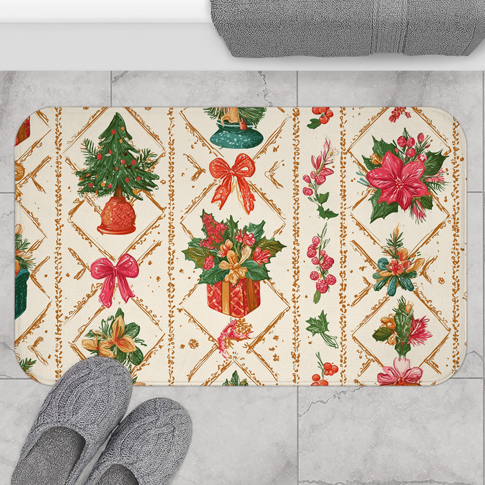 Non Slip Floor Mat Rug: Christmas Anti Skid Holiday Mat, Festive Home Décor Rug, Cozy Seasonal Comfort for Winter Homes