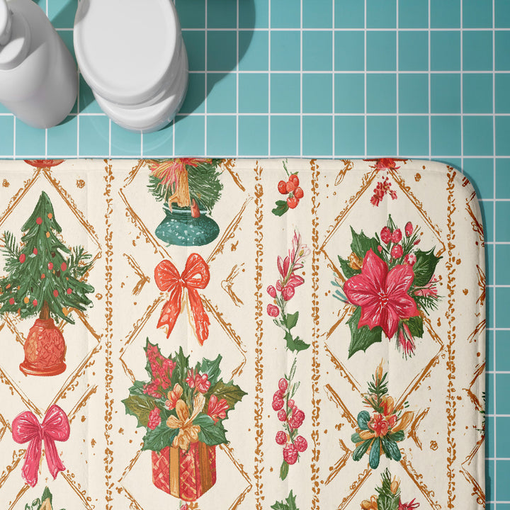 Non Slip Floor Mat Rug: Christmas Anti Skid Holiday Mat, Festive Home Décor Rug, Cozy Seasonal Comfort for Winter Homes