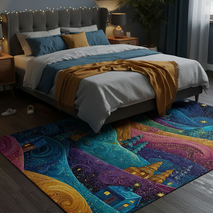 Non-slip Premium Area Floor Rug: Fantasy Landscape Art Rug Cozy Home Decor for Living Room Bedroom