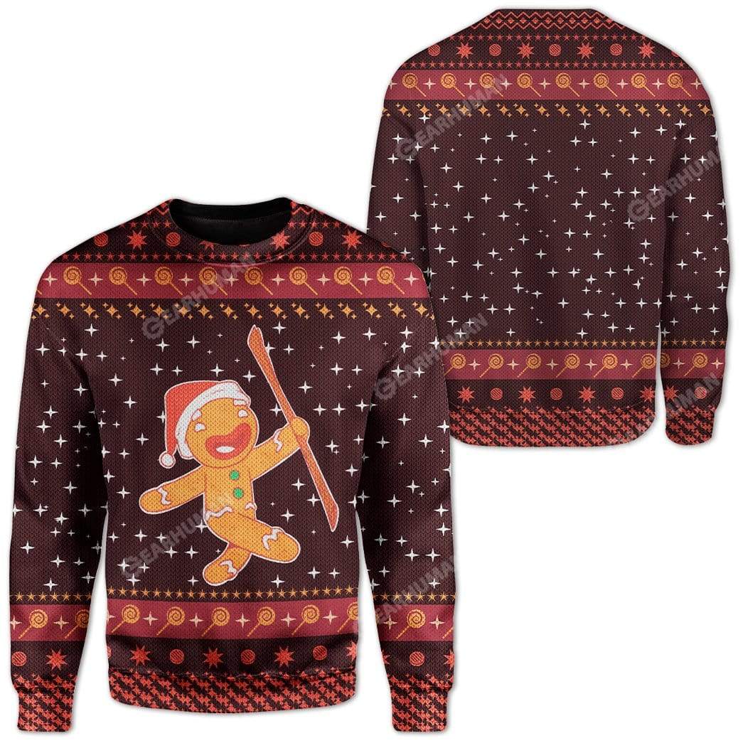 Gearhumans Ugly Christmas Cute Christmas Gingerbread Sweater Apparel